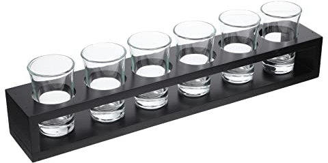 MUCKLILY 1satz Praktische Spirituosen Weinglas Mit Holzständer Stabiler Trinkbecher Für Cocktails Wein Und Schnaps Für Bar Und Restaurant Teiliges Set Mit Rack