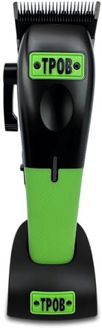 TPOB Play Barber Tondeuse à cheveux pour homme 7500 tr/min avec poignées en caoutchouc (noir/vert/rose)