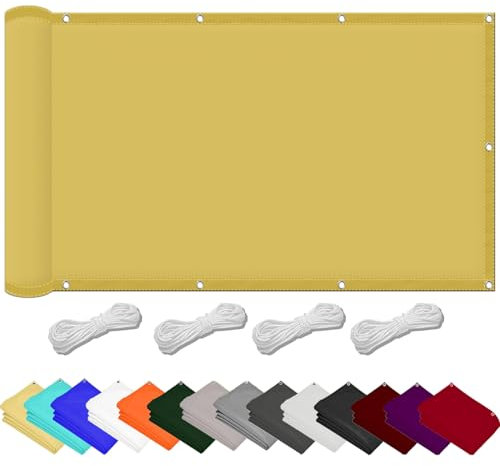 Toldo Vela de Sombra Impermeable 270 x 300 cm Protección Solar, Protección Rayos UV 98% Malla Sombreadora Malla de Sombreo con Ojales y Cuerdas de Sujeción para Pérgola, Color Crema