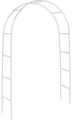Rosenbogen 140x38x240cm, Metall Stabil Garten Rankgitter, Rankhilfe, Rankbogen, Metallbogen, Gartenbogen(White)