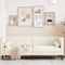 Willood 3 Sitzer Sofa Chesterfield Sofa mit Nackenrollen Couch Creme Samt