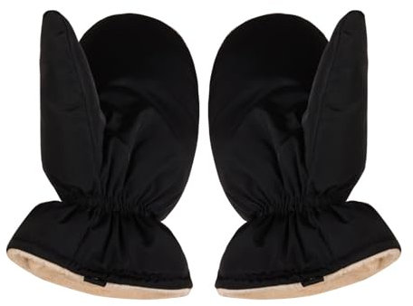 Dickly Radfahren Herren Daunenhandschuhe Damen Herbst Winter warme verdickte Daunen Skihandschuhe Fäustlinge Handschuhe für Winter, Radfahren, Ski, Schwarz