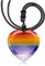 GEHECRST 7 Chakra Halskette Heilsteine Kette Herz Edelstein Anhänger mit Einstellbar Geflochtenes Seil Kristall Halskette Reiki Healing Talisman spirituelle Geschenke (Herzförmig)