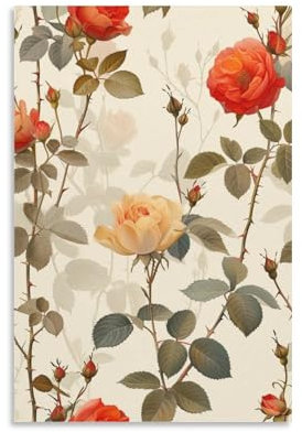 DHBANEIOK Farbige Rosen Poster Gemälde Poster Für Büro Klassenzimmer Leinwand Moderne Leinwand Wandkunst 08x12inch(20x30cm)