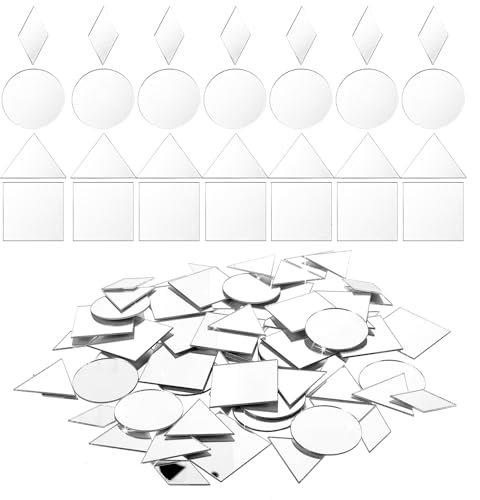 120 specchietti adesivi decorativi in acrilico, 2,5 cm, piccoli specchi da incollare, autoadesivi, per fai da te, mini piastrelle a specchio da incollare, per fai da te