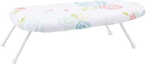 KWARE Table Top Ironing Board with Iron Rest, Folding Ironing Board with 8mm 100% Cotton Pad, Anti-slip Feet, Perfect for Small Spaces, 59cm x 36cm