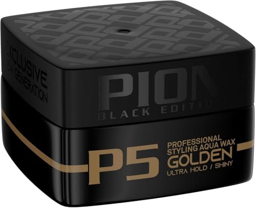 Pion Black Edition P5 Golden Professional Hair Styling Wax 175 ml - Professionelles Haarstyling Wachs Für Ultra Halt und Glänzenden Look