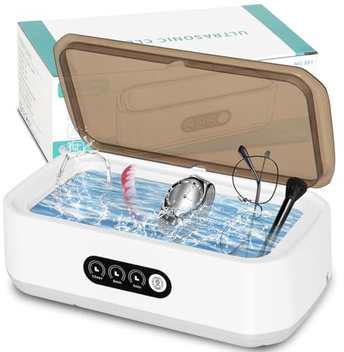 YSWOVUO Pulitore Ultrasuoni 48000Hz, Lavatrice Ultrasuoni 650ML per una Pulizia Profonda a 360°, Ultrasonic Cleaner con Panno per Pulire Gli Occhiali, Pulitore Vasca Ultrasuoni per Occhiali, Gioielli