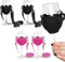 Yeehliny 4 Stück Weinglashalter Zum Umhängen Tragbare Weinglas Halterung zum Umhängen Becherhalter Verstellbarer Wine Glass Holder für Weihnachten Geburtstag Hochzeit Party (Schwarz+Rosa/Mittel/20CM)