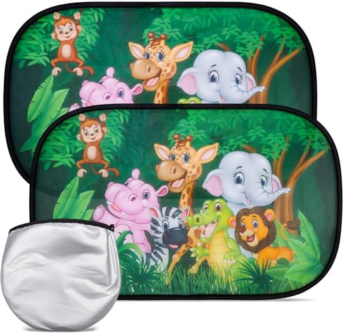 Sombrillas para Cochecitos de bebé, 2 Protección Solar para Ventanas de Automóviles de Pasajeros de 50 * 30 cm, Bolsas de Almacenamiento, Protección Solar Universal y Protección Ultravioleta