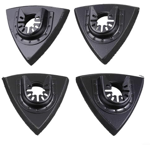ZiStarlilife 4-Pack 80mm Triangle Sanding Pads for Oscillating Multi-Tools Power Tool Accessories Detailing Sander Attachment for Wood Metal Plastic Surfaces