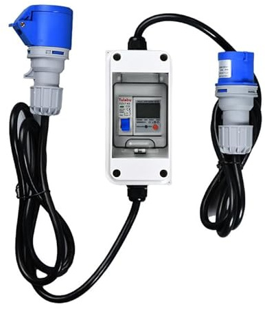 Mobile Digital Electricity Meter, Electric Meter Energy Monitor, 230V IP65 Power Consumption Meter with Reset/LED, Portable Smart Electricity Usage Monitor for Motorhomes, Electric, Boat