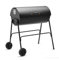 Big Smokey Charcoal Barrel BBQ – Portable Barbecue with Warming Rack, Wheels, Large Porcelain-Coated Steel Non-Stick Cooking Grill, Air Vents – 2 in 1 Barbeque and Smoker.