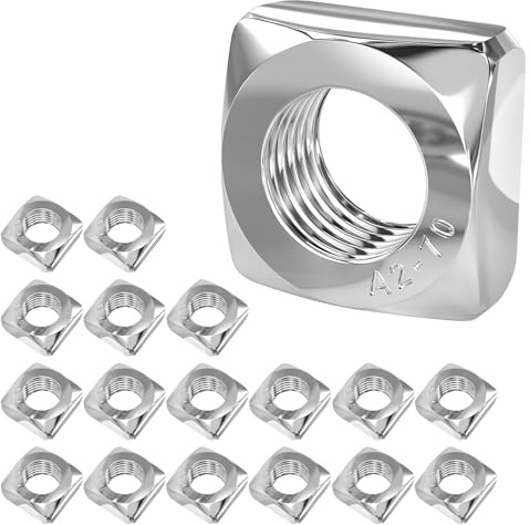 Qrity 20 Pezzi Dadi Quadrati M4 x 7 mm x 3 mm in Acciaio Inossidabile 304, Dado per Giunti e Montaggio Mobili in Legno