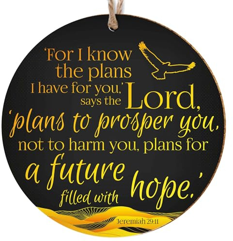 Christian Hanging Decoration or Coaster, Scripture, Hope | Christian decorations for the home; religious ceramic ornaments; baptism, confirmation or birthday gift; Bible verse plaque