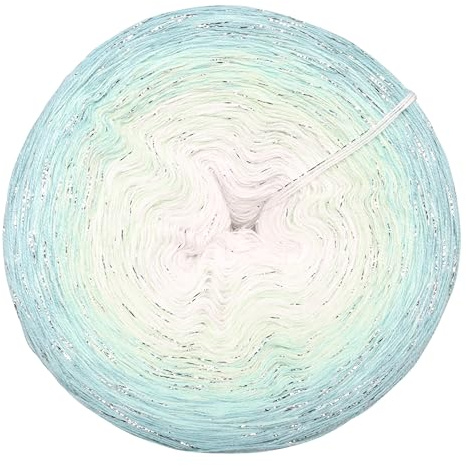 Farbverlaufsgarn Eismeer mit Glitzer 4 oder 3 Fach Bobbel Wolle häkeln stricken strickgarn (Eismeer mit Glitzer - Jade außen, 4Fach - 300g/1140m)