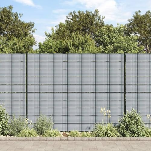 Sichtschutzstreifen 10 Stk. Grau 252,5x19 cm PVC, Wetterfest UV-beständig, für Stabmattenzaun Garten Terrasse, Pflegeleicht Langlebig