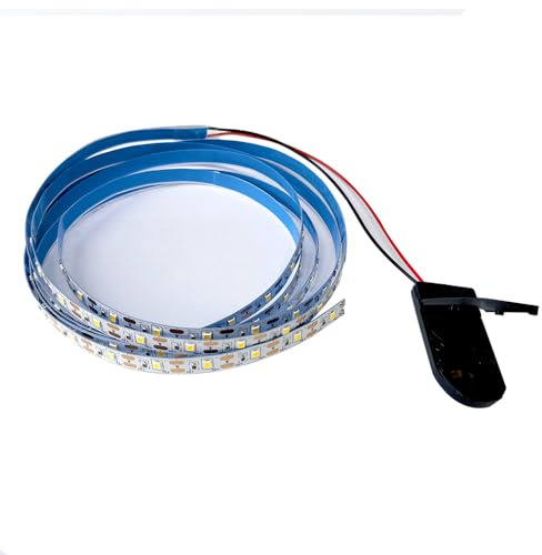 Cleiscry batterie betrieben 5V DC LED Streifen Licht knopf 2835 60led/m flexible LED SMD Band Lampe Wohnkultur 8mm Platine 0.5m 1m 2m (warm weiß(3000K), 1m)