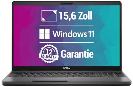 Dell Latitude 5500 15,6 Zoll Full HD Laptop Intel Core i5-8365U@ bis zu 4,1 GHz 16 GB 512 GB SSD mit Windows 11 Pro & GRATIS Antiviren-Software inkl. 12 Monate Garantie (Generalüberholt)