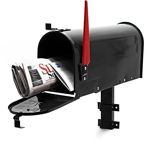 Buzón US Mailbox diseño americano negro soporte de pared vintage retro cartas correspondencia USA