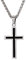 U7 Kreuzkette Herren Latin Kreuz Kette Silber Halskette Anhänger mit Schwarz Emaille Lateinisch Kreuz Anhänger für Herren Edelstahl Kreuz Halskette Religiöse Kreuzanhänger Modeschmuck für Vatertag