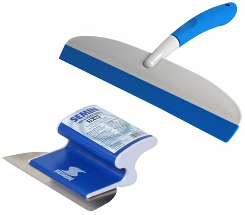 Semin - Lame CE 78 pour Enduire et Lisser - 15 cm et Semin - Raclette à Lisser - 30 cm