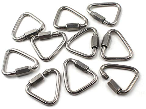 M4 Delta Quick Link 304 Stainless Steel Triangle Quicklink Chain Connector Screw Lock Carabiner Pack Of 10