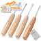 Schaaf Wood Carving Tools Fishtail Set | 4pc Fishtail Gouges and Chisels Set for Fine Detail Work | Hand Sculpting Tools Kit for Beginners, Hobbyists and Professionals, Canvas Case and eBook Included