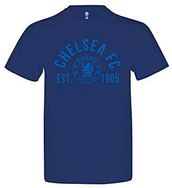Chelsea FC Established T-Shirt für Erwachsene, Marineblau, m