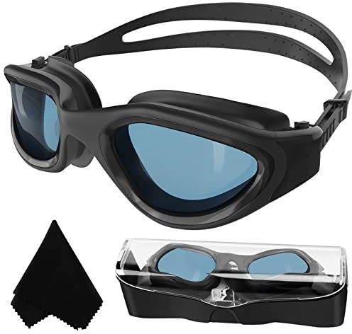 Winline Polarisiert/Nicht Polarisiert Schwimmbrille Erwachsene Jugendliche,Anti-Beschlag-UV-Schutz Wasserdicht klare Sicht einfach einzustellen mit weichen Nasenstegen für Herren Damen