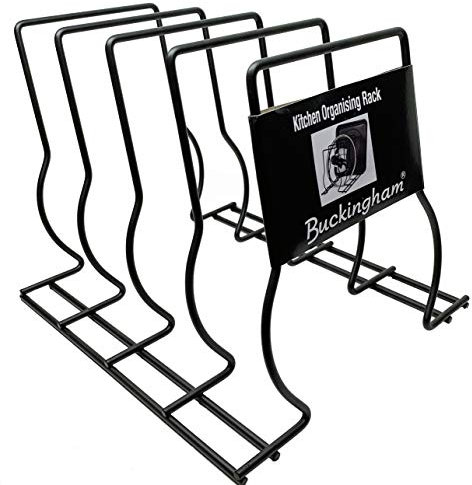 Buckingham Plateau de Cuisson et Planche à découper Haut de Gamme, en Acier, Noir, 30 cm