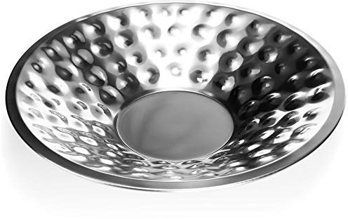 com-four® Deko-Schale aus Metall - dekorative Design-Schüssel - Schale mit Hammerschlagdesign als Tischdeko, Obstschale, Servierplatte [Auswahl variiert]