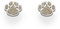 DUR Ohrstecker Pfote aus 925 Sterling Silber mit Sand veredelt, Beige, 9mm, O5238