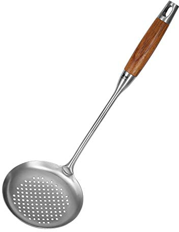 QINGGANGLING999 Coladores de Malla Acero Inoxidable Chino StyleSolid araña Tamiz Skimmer Cucharón, la Cocina casera Restaurante sartén colador, Verduras Tamiz de los tallarines Aparatos de Cocina