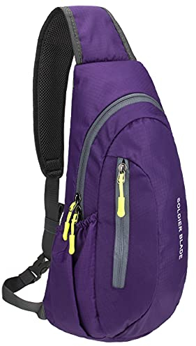 PivotWing Sling Bag Brusttasche Herren Kleiner Rucksack Damen Shoulder Crossbody Crossover Bag Mini Rucksack Klein Schultertasche Brust Tasche Rucksäcke Sporttasche Umhängetaschen Crossbag Lila