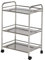 CLIPOP 3 Tier Rolling Bar Cart Stainless Steel Kitchen Island Serving Trolley with Lockable Wheels,Catering Trolley on Wheels for Restaurants Drinks Vegetable Storage Book Medical, 35 x 60 x 75 cm