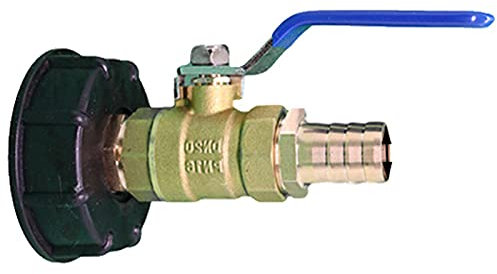 Connecteur de Cuve 1000L, Résistant aux acides et aux alcalis,raccord de Tuyau de Jardin 16/20/25mm,S60x6 Adaptateur De Réservoir d'eau IBC,Port de Sortie de soupape à Bille en Laiton (20mm)