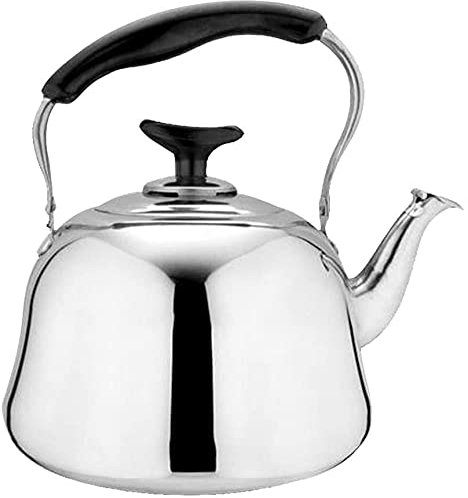 Hervidor silbante de acero inoxidable para cocina, cocina de gas, camping, viajes (1 L)