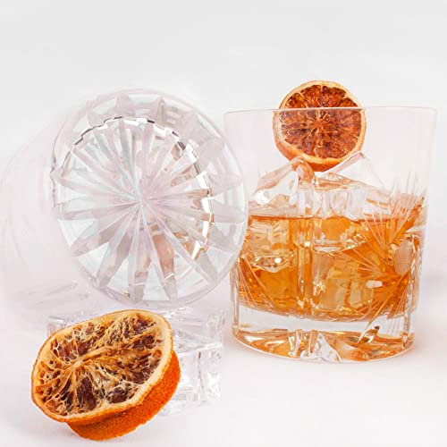 FranquiHOgar - Juego de 2 Vasos de Whisky en Cristal Tallado a Mano - Diseño Vintage Escocés - Apto Lavavajillas, Transparente, 250 mL, Vidrio