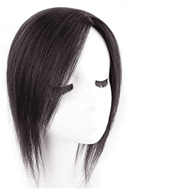 RemeeHi Kronen-Haar-Topper, Clip-on-Haarteil, Echthaar, Abdeckung für Damen, links, 30 cm, natürliche Farbe