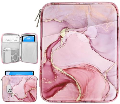 Dadanism 9-11 Pouces Tablette Housse Pochette pour iPad 10é Gén 10,9, iPad (A16) 11, iPad Air/Pro 11, iPad 9/8/7é Gén 10,2, iPad Air 5/4 10,9, Galaxy Tab A9+ 11/S9 FE,Tab M11 11, Rose Nuageux