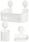 Uten Duschablage ohne bohren & Seifenschale Saugnapf & Zahnbürstenhalter, 3-in-1- Badezimmerablagen Set aus Kunststoff, Wiederverwendbar für Küche, Bade, Wohnzimmer, Weiß