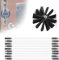KDOQ Schornsteinreinigungsbürsten-Set, Reinigungsset für Lüftungsschlitze, Schornsteinreinigungsstab zum Reinigen des Kaminabzugs, Flexible 410-mm-/610-mm-Stäbe, 410 mm, 9 m
