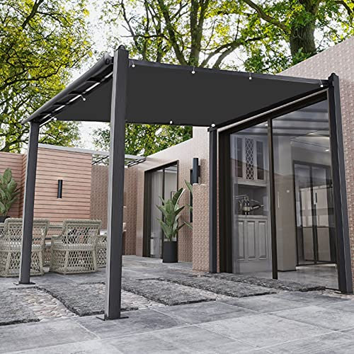 Tenda a Vela Rettangolare Impermeabile 3x3.5M Per Balconi Arredo Giardino Gazebo, Telo Copertura Pergolato Parasol Protezione Uv Tenda A Vela Ombreggiante Parasole Protezione Raggi UV, Grigio Chiaro