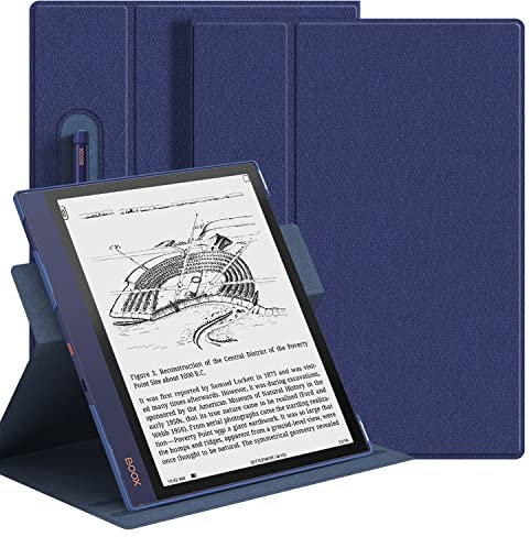 E NET-CASE Case for BOOX Note Air 2 Plus 10.3'' Paper Tablet, Folio Cover with Pencil Holder (ONLY Fit BOOX Note Air 10.3 inch ePaper) - Blue
