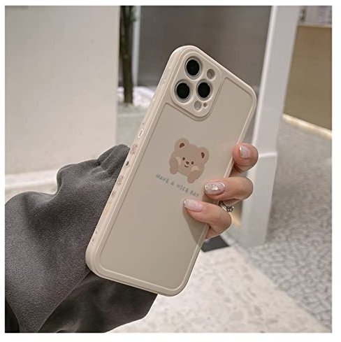 Retro Sweet Bubble Tea Milchtee Bär Japanische Handyhülle Für iPhone 14 13 12 11 Pro Max Mini XR XS MAX 7 14 Plus Hülle Niedliche Hülle (Color : 1, Material : for iPhone 14 Plus)