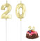 Kerzen zum 20. Geburtstag, Geburtstagskerzen zahlen, Geburtstag Zahl Kerzen, Geburtstag Kuchen Zahl Kerzen Nummer, Gold Dekorationskerzen, für Geburtstagsfeier, Hochzeitstag