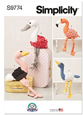 SIMPLICITY SS9774OS Decorative Plush Birds by Carla Reiss Design OS (ONE Size)