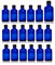 Aucomptoirdesflacons 18 Flacons verre bleu 30 ml avec bouchon noir