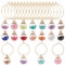 SUNNYCLUE 1 Box 14 Set Wine Glass Charm Drink Charms Making Kit 14Pcs Glass Globe Charms & 20Pcs Brass Wine Rings Golden for Gathering Wedding Holiday Birthday DIY Party Favors Drinks Decorations